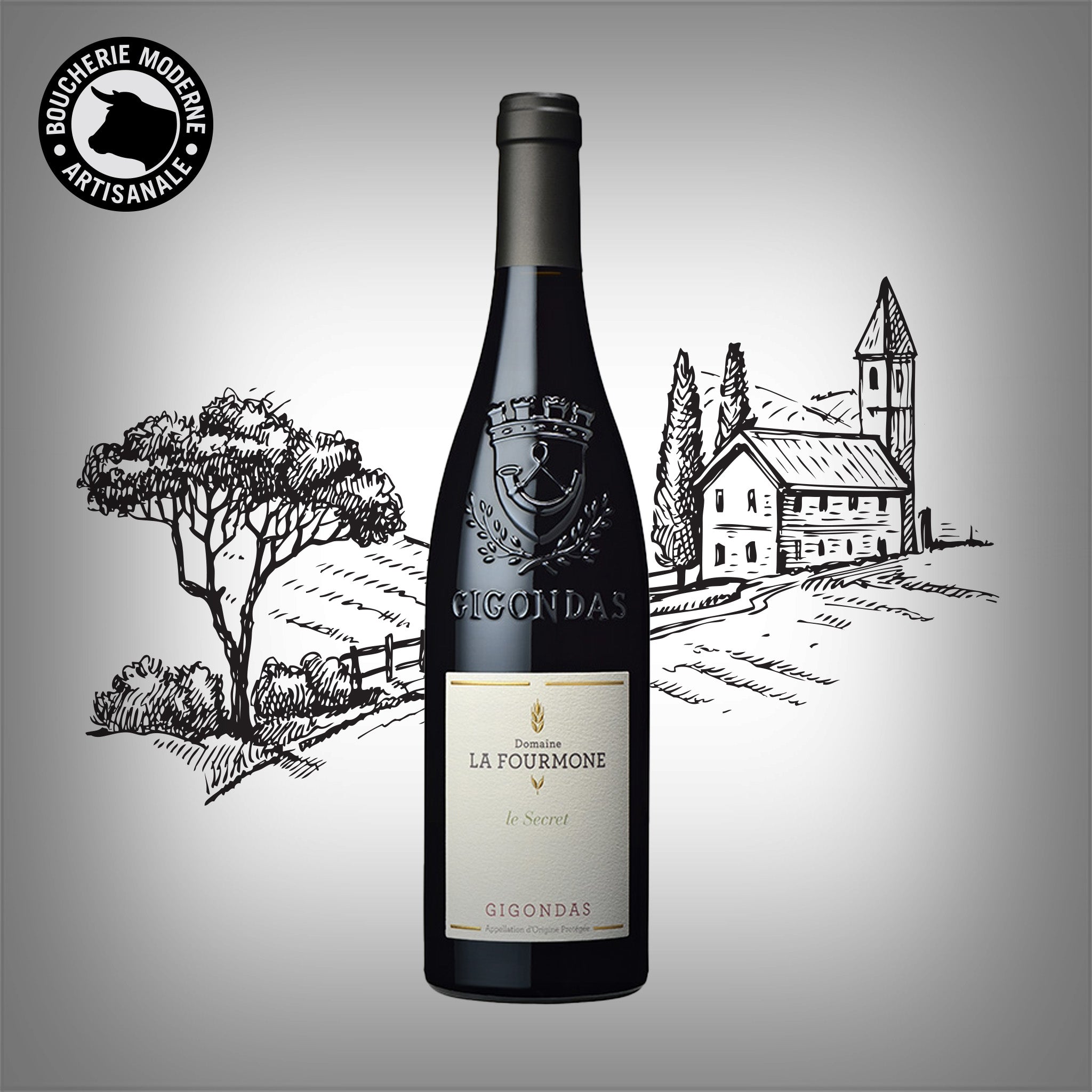 Boucherie Moderne Vin Gigondas La Fourmone rouge 75cl intense