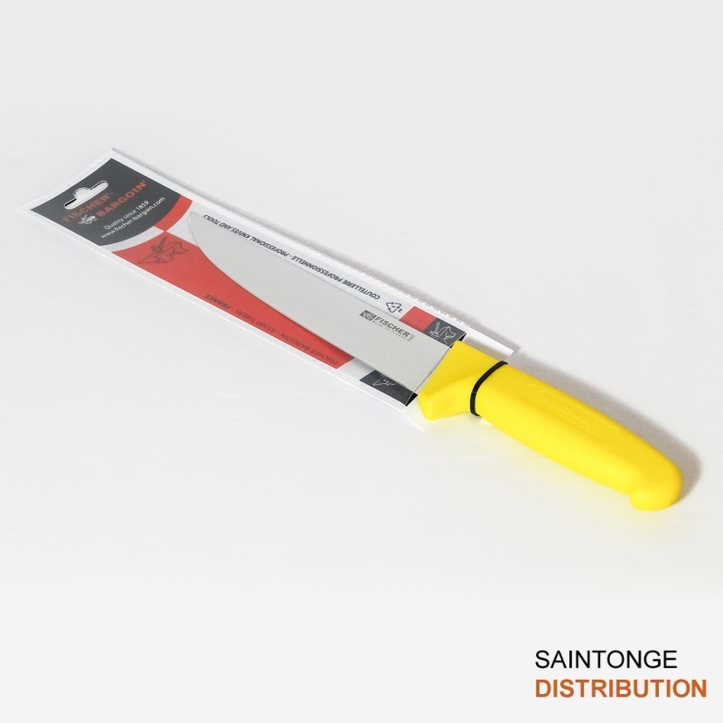 Fischer Bargoin Couteau de Boucher 25 cm manche jaune