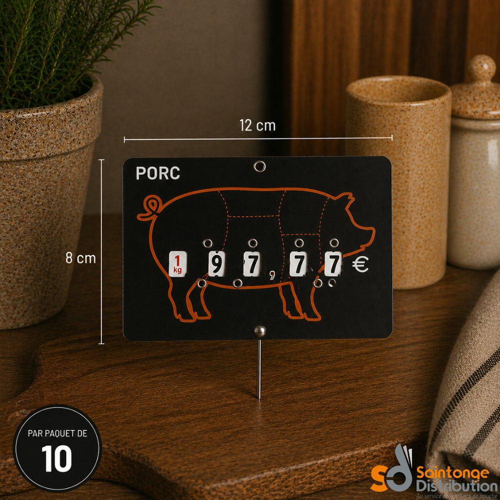 Étiquettes Presto 8x12 cm pique prix viande porc veau bœuf