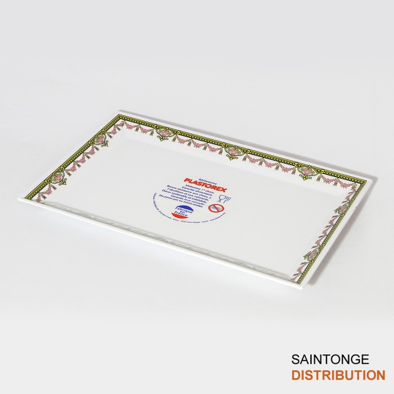 Saintonge Distribution Matériel Plat Corelli Pompadour 753 mélamine 29x19cm blanc