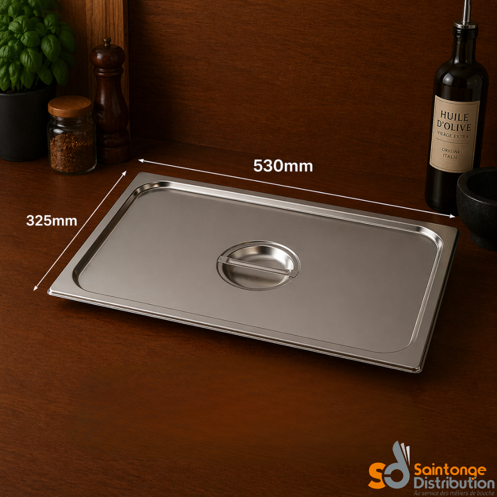 Saintonge Couvercle gastro GN1/1 inox 530x325