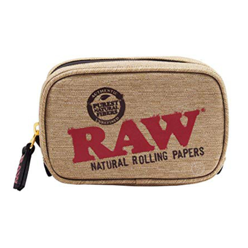 Smo King x RAW Pochette anti-odeur beige Weekender + feuilles