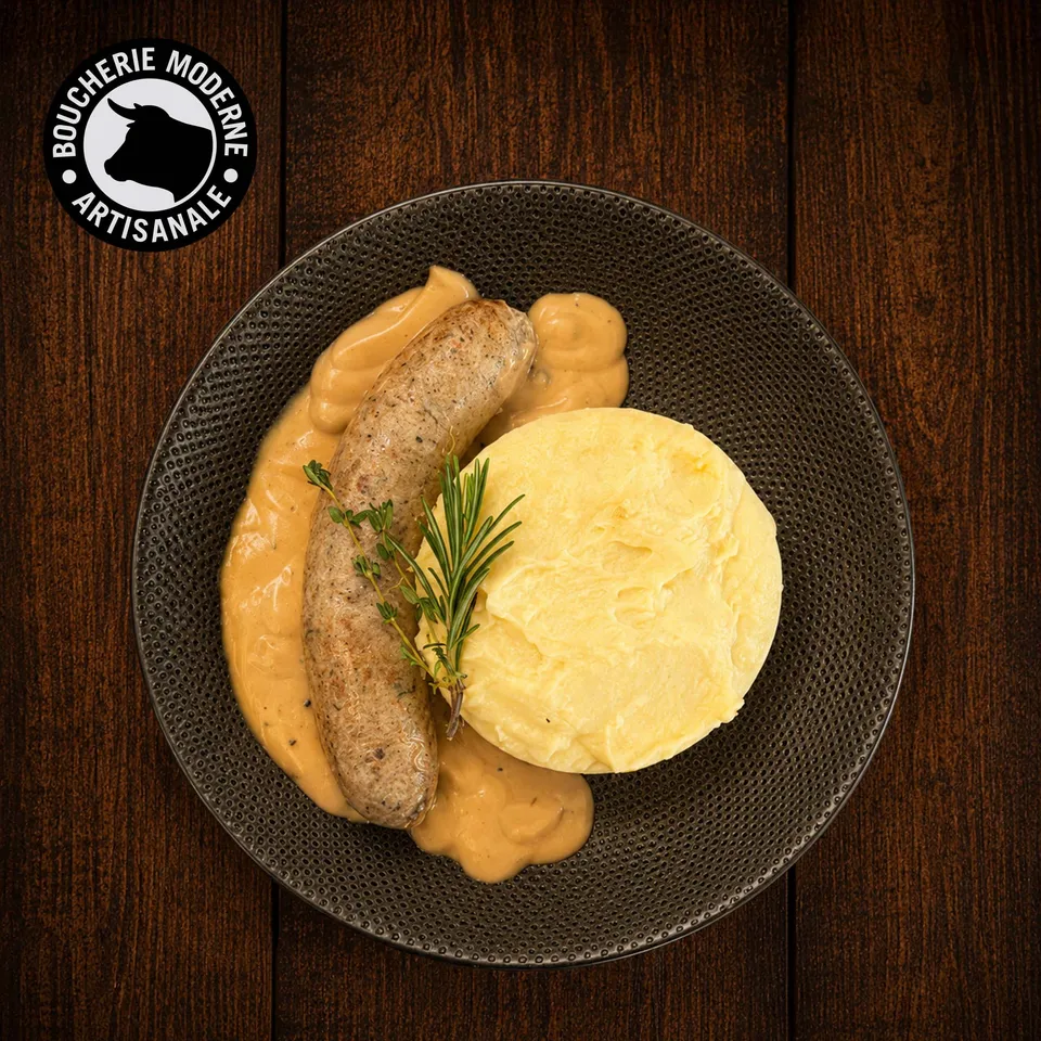 Boucherie Moderne Saucisse purée plat traiteur 1 pièce