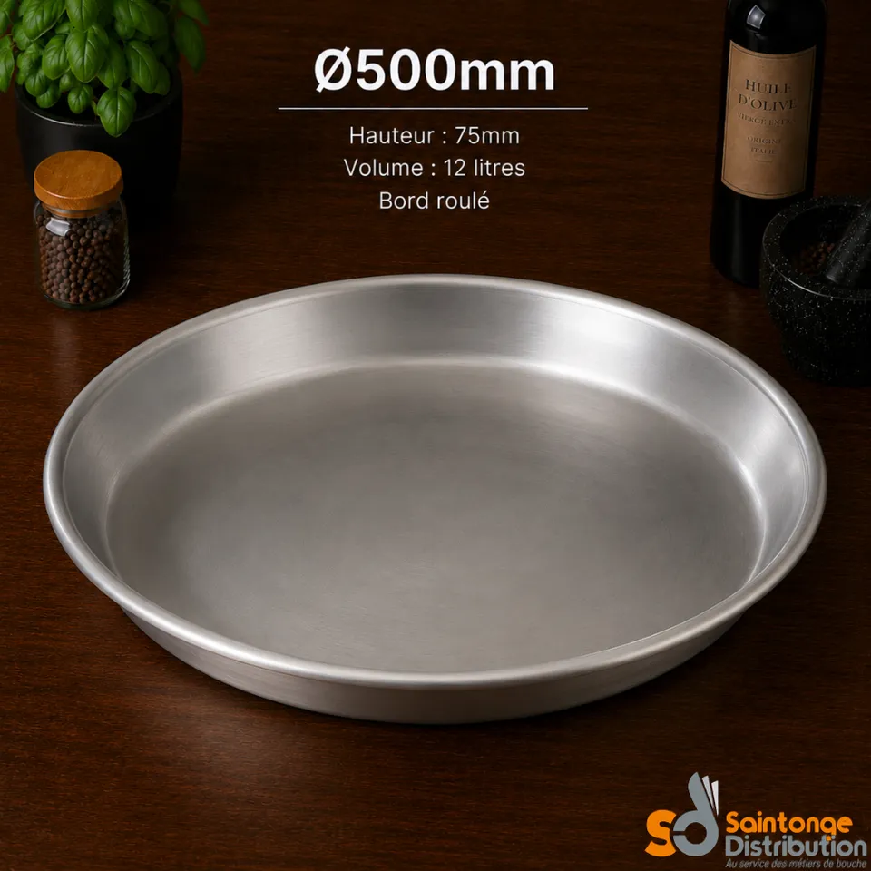 Saintonge Matériel Plat à Boudins Fruits de Mer Alu 50 cm 12 L