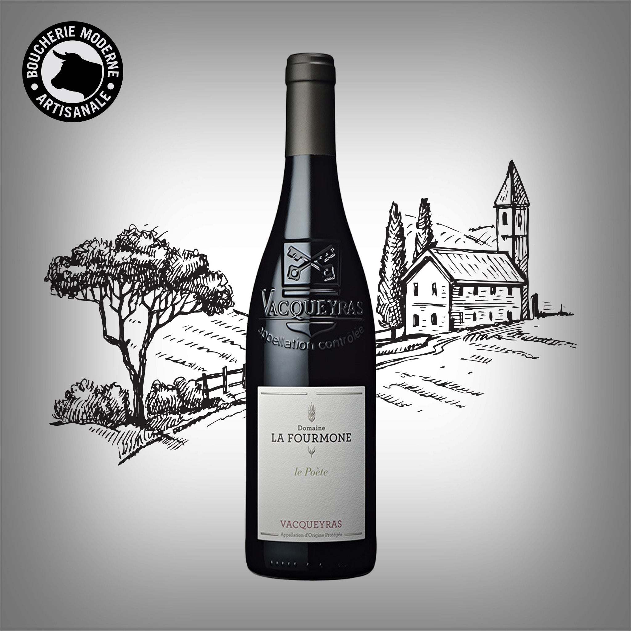 Boucherie Moderne Vin Vacqueyras La Fourmone rouge 75cl