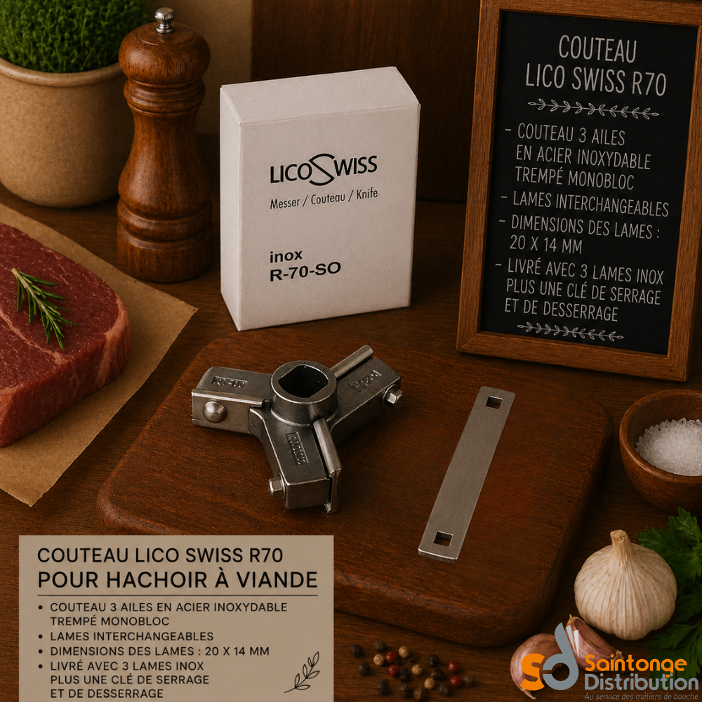Lico Swiss R70 couteau hachoir à viande 3 ailes inox