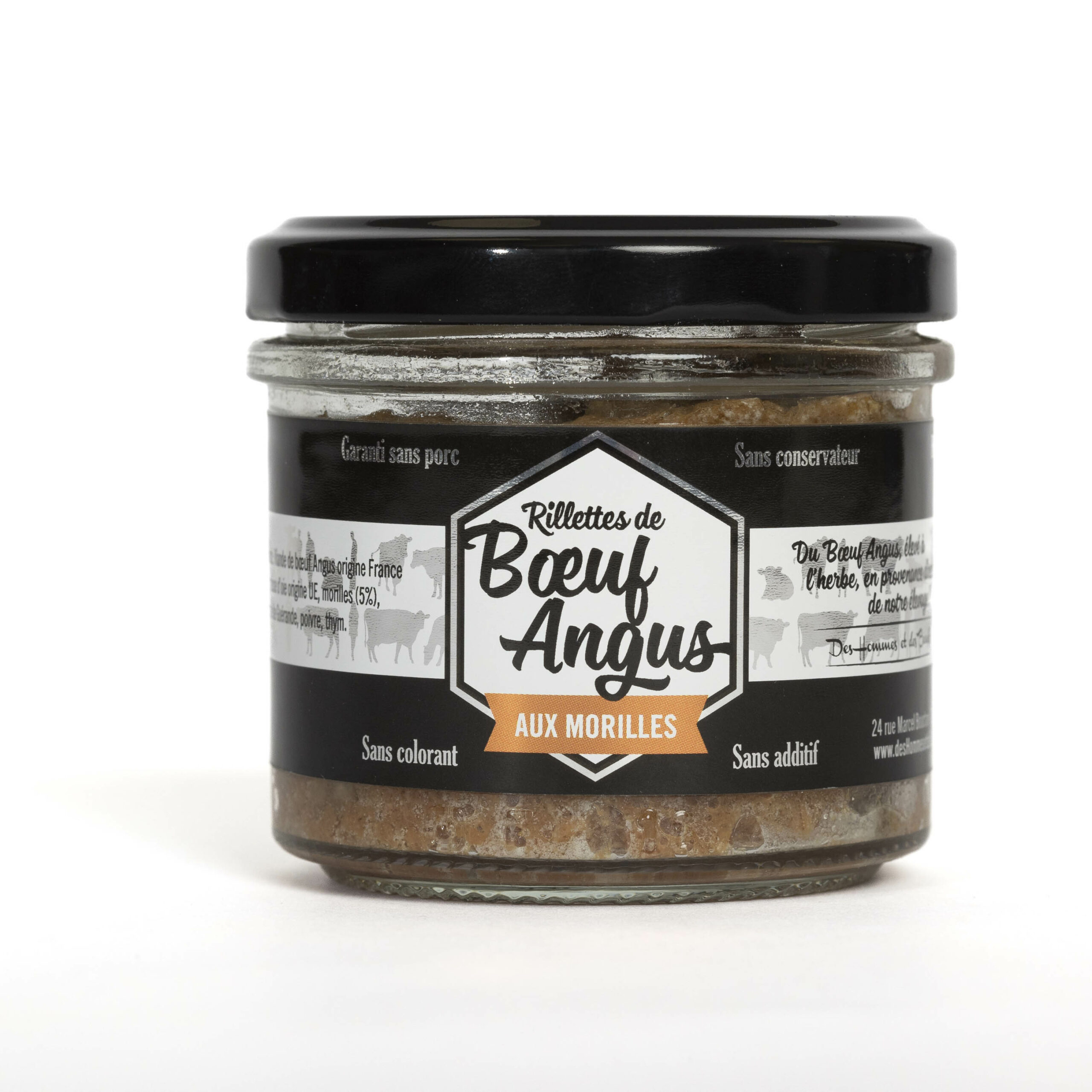 Des Hommes et des Bœufs Rillettes bœuf Angus morilles 90 g sans porc