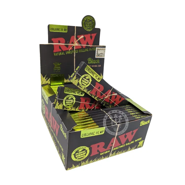 RAW Black feuilles à rouler chanvre king size slim bio