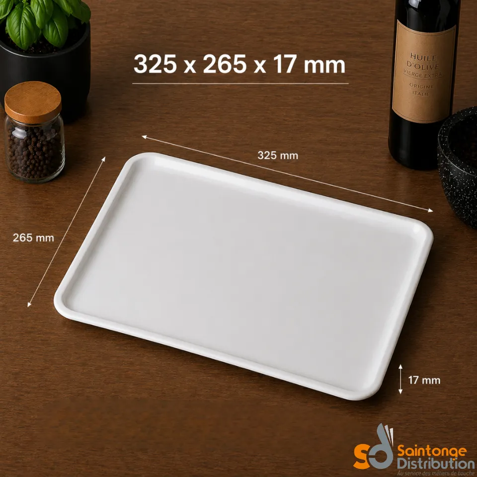 Saintonge Matériel plat gastro 1/2 blanc 32,5 cm