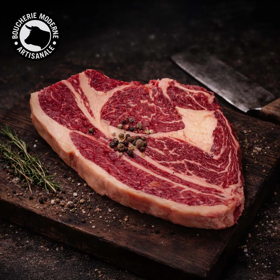 Boucherie Moderne Bœuf entrecôte Longhorn maturée 600g