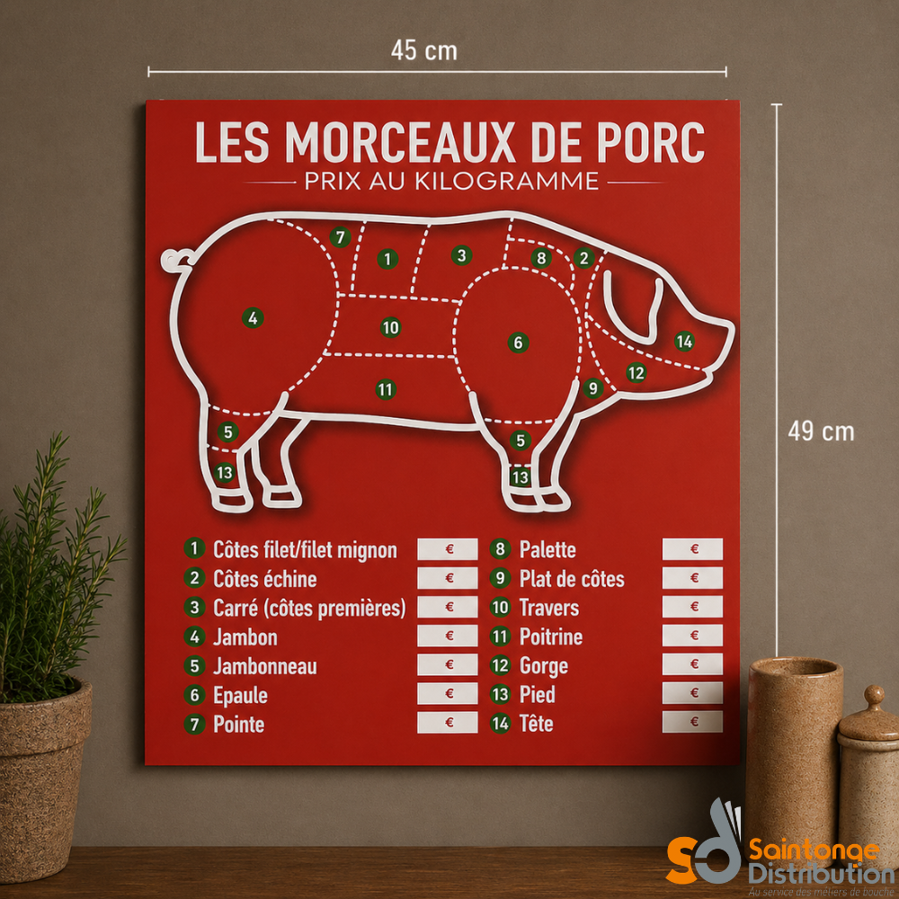 Saintonge Consommables Panneau Presto 45x49cm Vitrine Adhésif