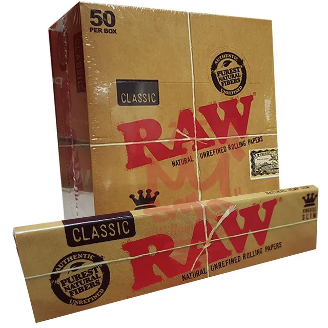 RAW Classic King Size Slim feuilles à rouler chanvre boîte 50