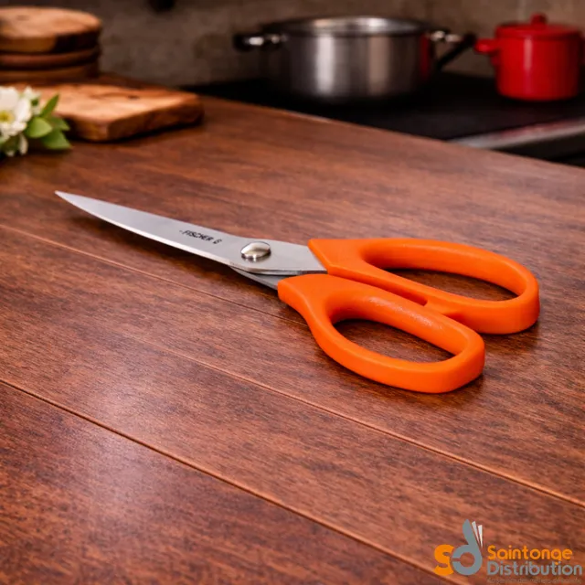 Fischer Bargoin Ciseaux inox multi-services 22cm orange