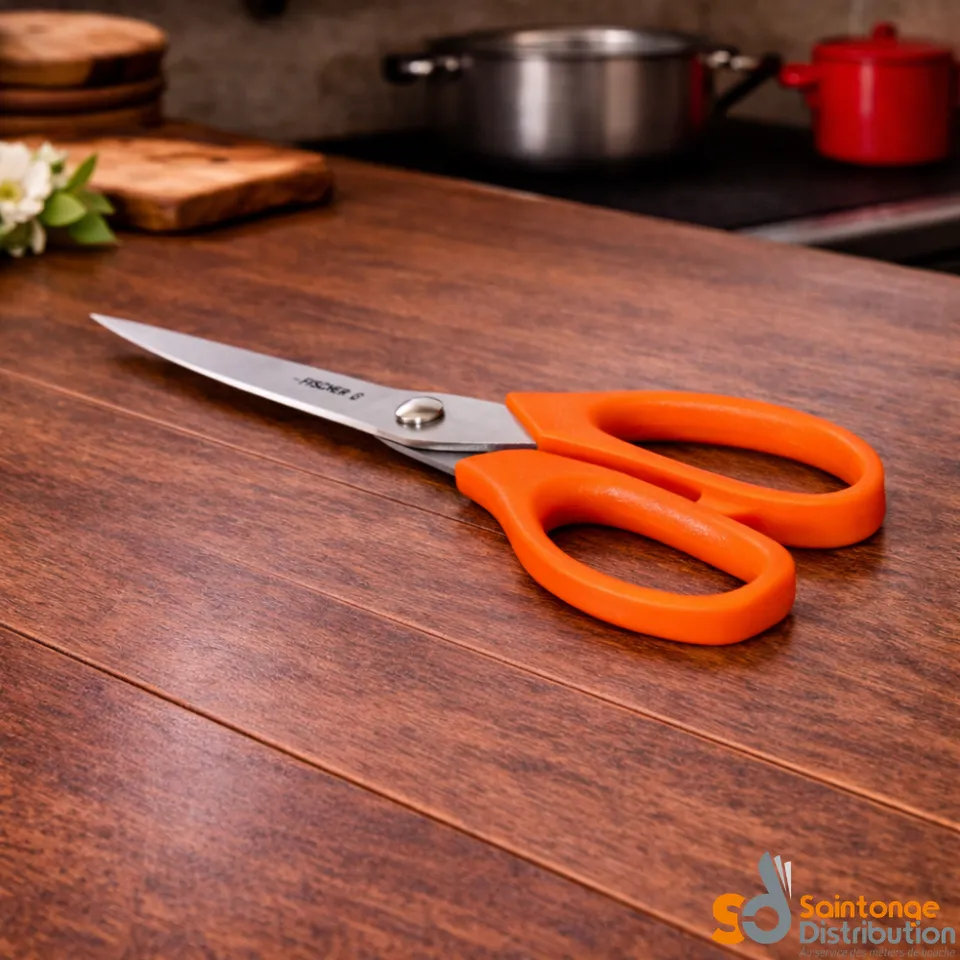 Fischer Bargoin Ciseaux inox multi-services 22cm orange