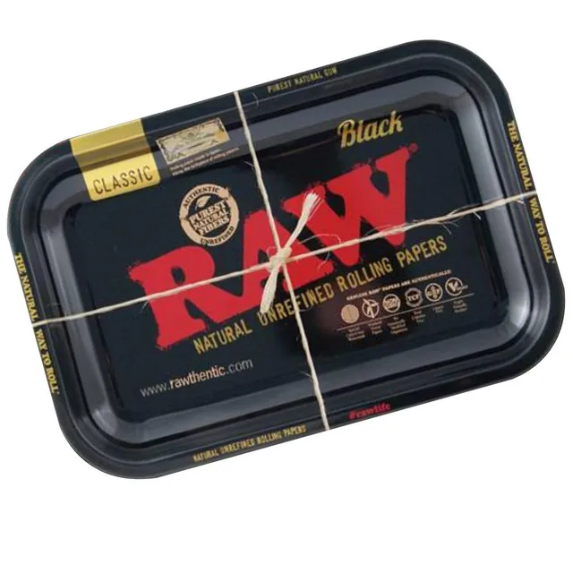 RAW Black Plateau à rouler métal noir 11 x 7 pouces