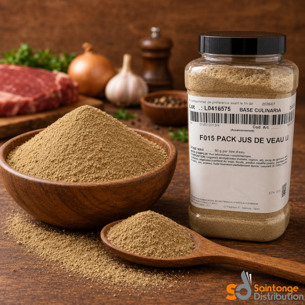 Saintonge Distribution jus de veau lié pot 900 g poudre