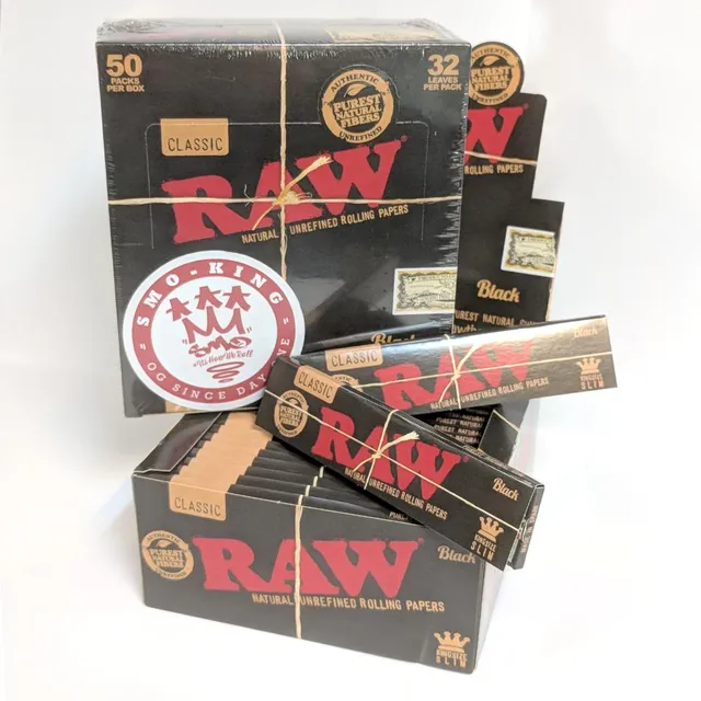 RAW Black King Size Slim feuilles à rouler 32