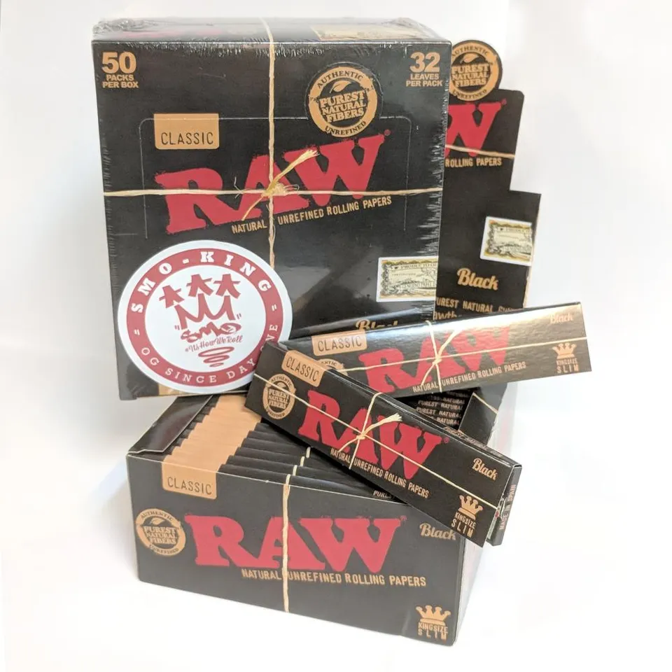 RAW Black King Size Slim feuilles à rouler 32