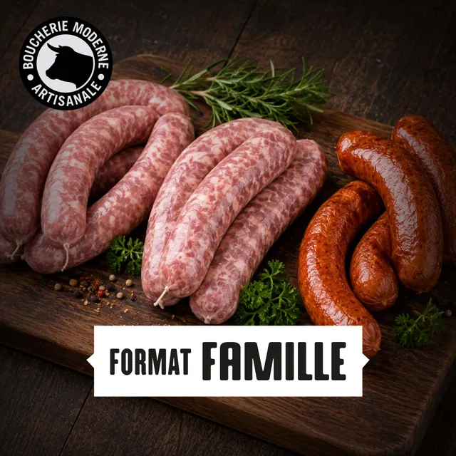 Boucherie Moderne Charcut’ Assortiment saucisses 2kg famille frais