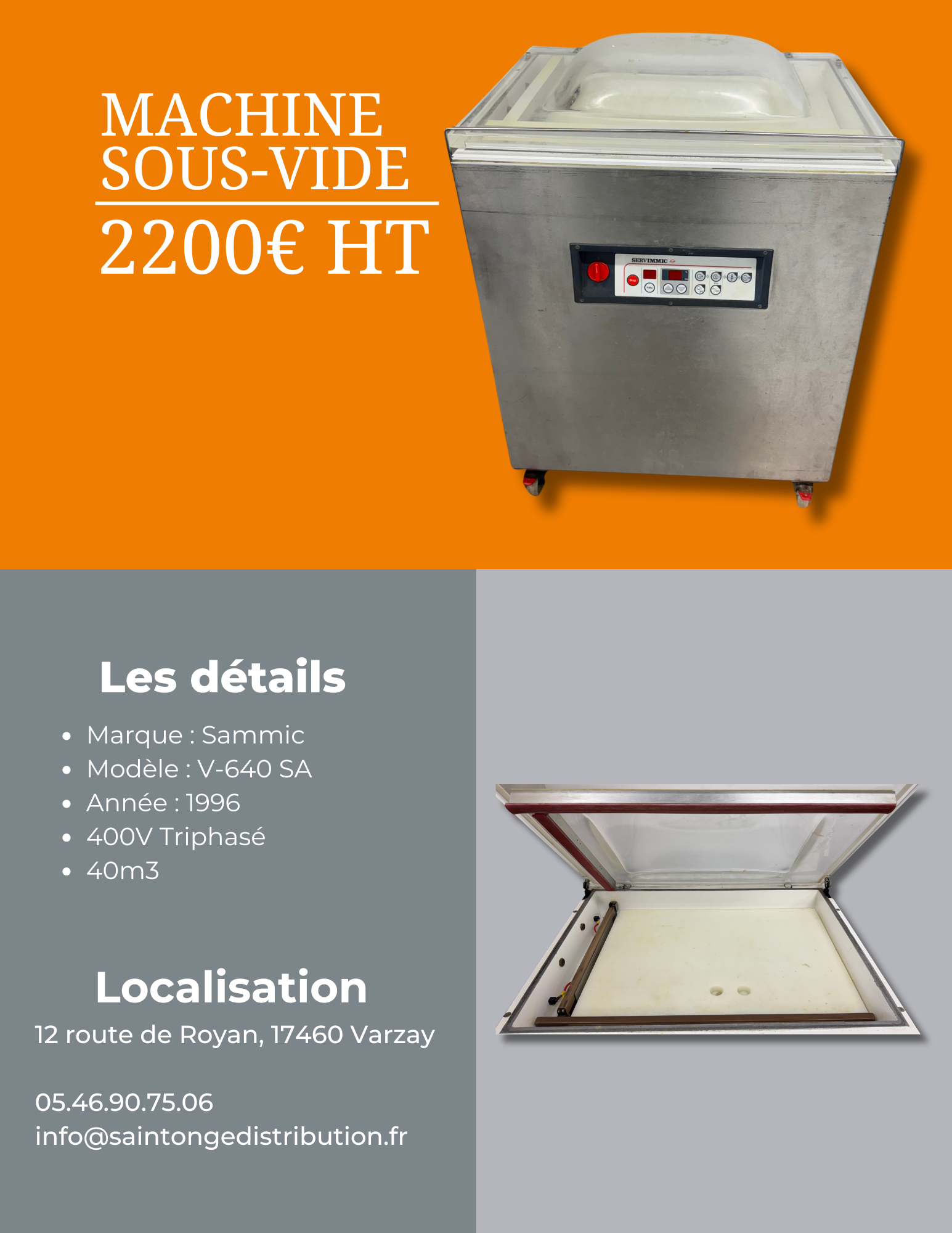 Sammic Machine Sous Vide professionnelle conservation viande traiteur