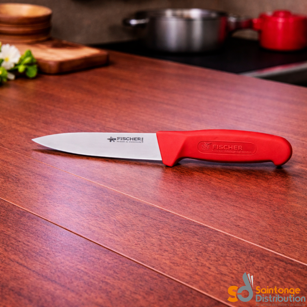 Fischer désosser couteau rouge 14 cm inox