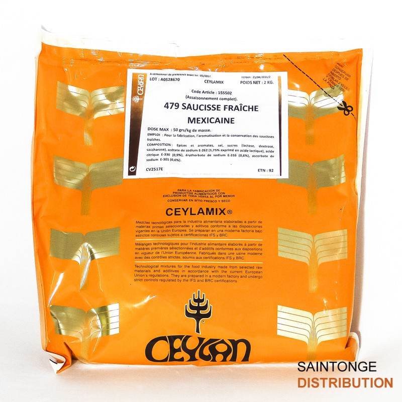 Saintonge Saucisse mexicaine 479 sac 2kg épices