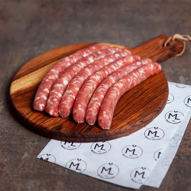 Maison Lascours Chipolata saucisse porc 6 x 77 g sel poivre
