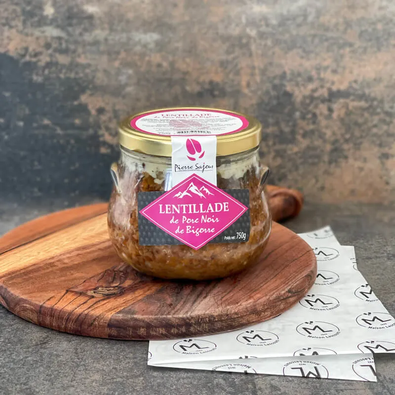 Maison Lascours Lentillade Porc Noir Bigorre 750g plat