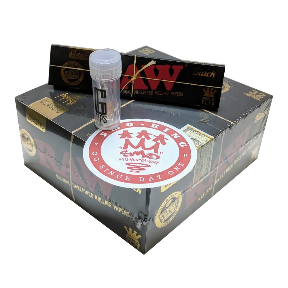 RAW Black King Size Slim feuilles à rouler 110 mm coffret 50