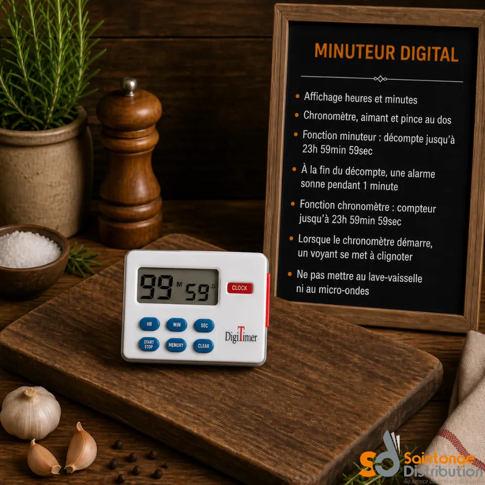 Saintonge Distribution Timer minuteur digital 23h59m59s