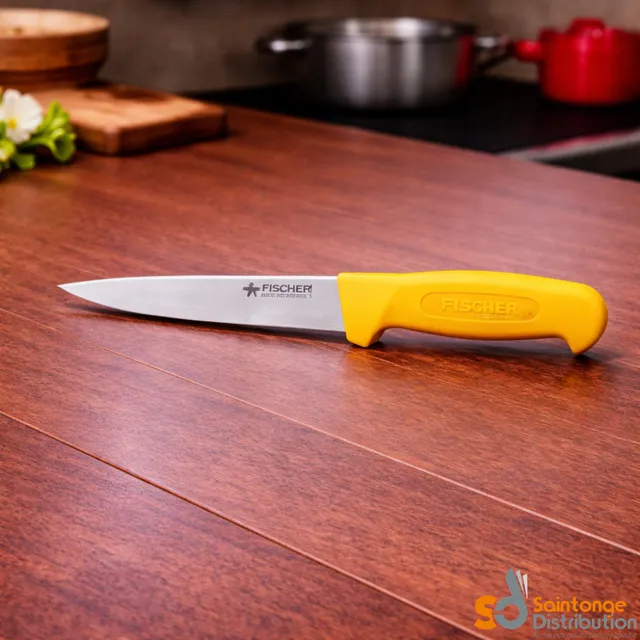 Fischer Bargoin couteau à désosser 17 cm jaune inox