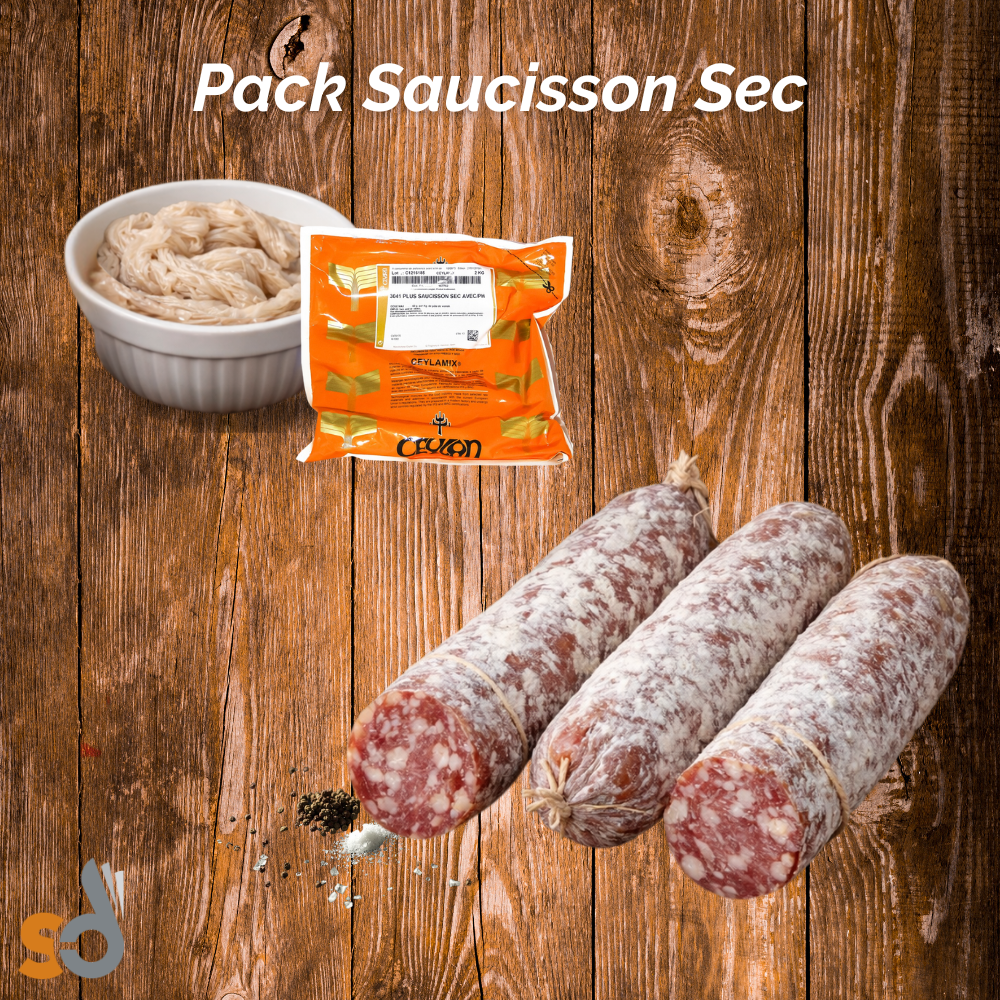 Saintonge Distribution Pack Saucisson Sec assaisonnement 2kg+boyaux