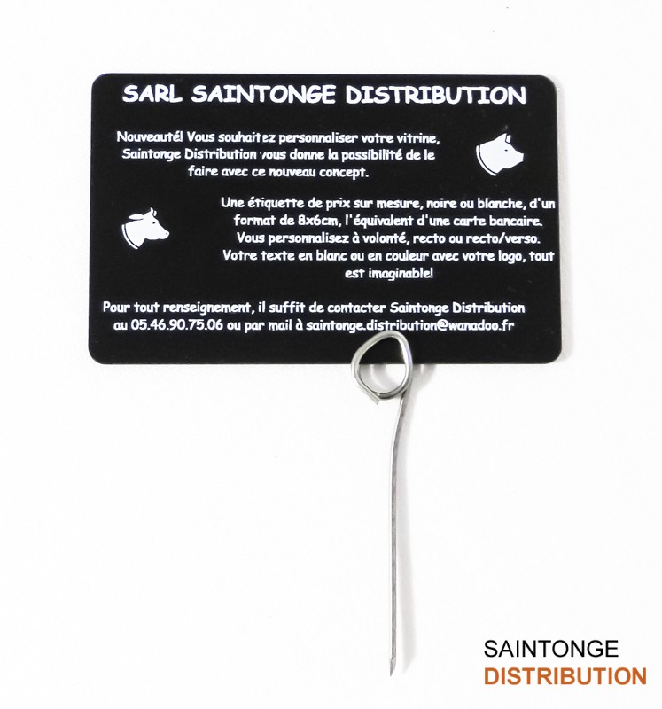 Saintonge Consommables Étiquette de Prix 8x6cm Recto Vitrine