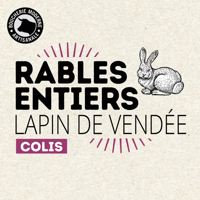 Boucherie Moderne TRAITEUR Râbles entiers lapin Vendée 5kg